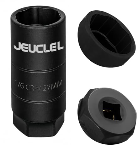 JEUCLEL Oil Pressure Sensor Switch Socket, Special Size 1-1/16 Inch, 3/8 Drive or 1 1/8 Hex Wrench for Quick Removing & Installing Oil Sending Unit, Wrench Remover Universal Fit (Black)