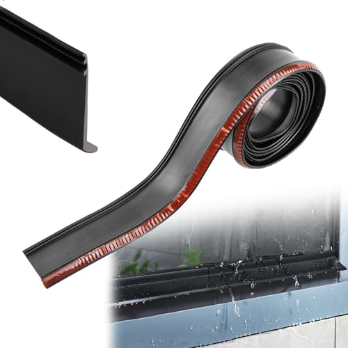 Burlete Ventana, Burlete Puerta Garaje Deflector de Lluvia Puerta, Burlete de Goma Autoadhesivo Universal 5cm x 2m para Puertas y Ventanas Protección contra Lluvia y Corrientes de Aire