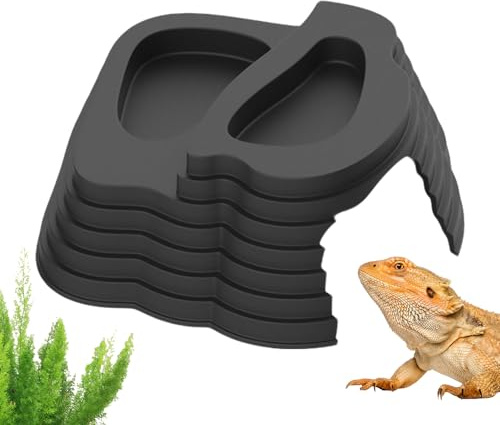 Sköldpadda Vattenskål Med Ramp Anti-Slip Dekorativ Sköldpaddsskål | Akvarium Tillbehör För Amfibier Vattenfat Till Reptiler Amfibier Groddjur Geckoödlor Ormar Ödlor