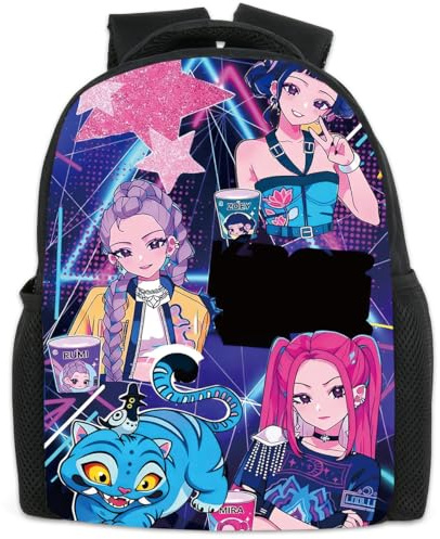 UBBY Demon Hunters - Zaino per la scuola per bambini, 33 x 24 x 14,5 cm, stile carino, stella, Di medie dimensioni, moderno