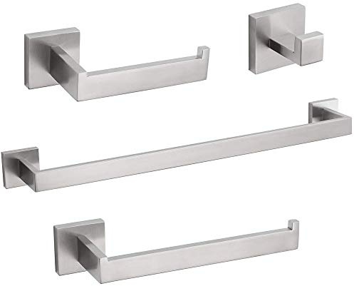 TURS Juego de Accesorios de baño de 4 Piezas de Accesorios de baño de Acero Inoxidable para Montaje en Pared.