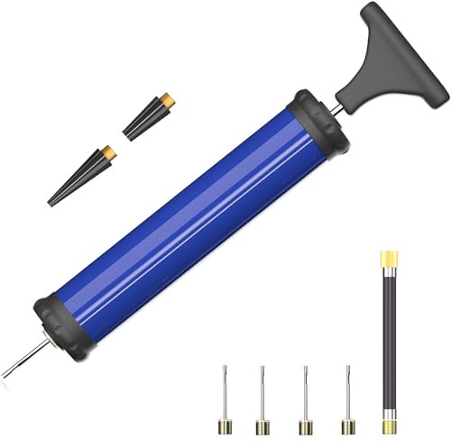 DDUO Portable Ball Pump,Air Pump Inflator Kit with Needle,Nozzle, Extension Hose Hand Pumps for Basketball Football Volleyball Water Polo Rugby Exercise Sports Ball