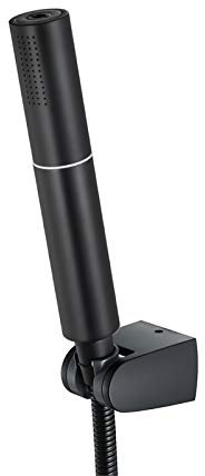 Duschkopf Hochdruck Wassersparend Handbrause Messing Duschbrause mit 2 Strahlarten, Universal Brausekopf mit 1.5 M Schlauch und Halterung, G1 / 2'' Verbinden,Schwarz