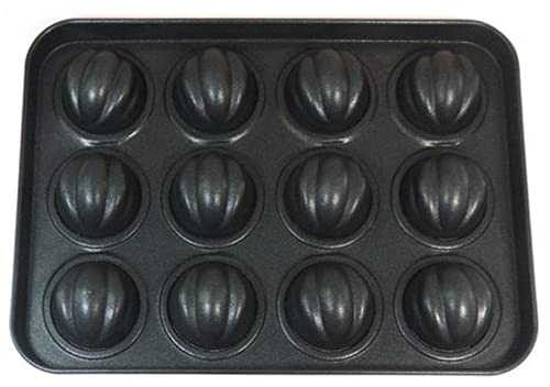 PALPLUS Walnut 12-Cavity Cake Pan - Non-Stick Bake-ware Mold for Oven Baking - Champagne Gold