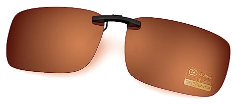 Goiteia Brown Polarized Clip On Sunglasses Over Prescription Glasses Men Women,Compact Fit,Non-Flip Up