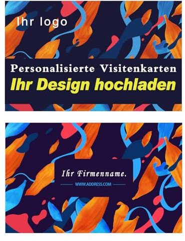 QKDS&WSRY Personalisierte Visitenkarten mit eigenem Logo/Foto/Text, wasserfester doppelseitiger Druck, personalisierte Visitenkarten/Firmen-/Dankeskarten 90mmx54mm 200/500/1000/2000 Stück