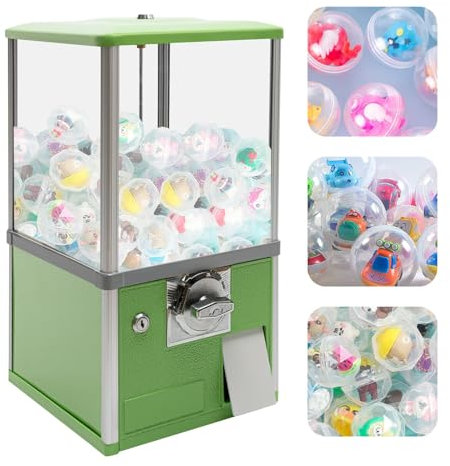 Godisautomat För Småföretagare Gumball Kapselenhet Prisautomat Kommersiell Rund Kapselmaskin Söt Arkadmaskin, För Festcenter,Green