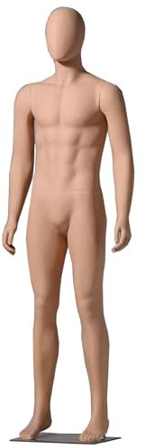 Innovz Maniqui Maniqui de Cuerpo Entero Realista, Adjustable 6ft Man Dress Form Model Torso- Head Rotation, PP Maniquí Cuerpo Escaparate de La Tienda Maniquí