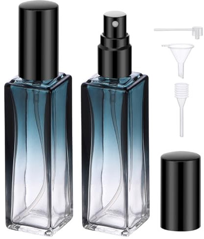 Segbeauty Atomizador Perfume Recargable, 2 Piezas 20ml Bote Colonia de Vidrio, Portátil, Pulverizador Perfume para Mujeres, Hombres, Viaje