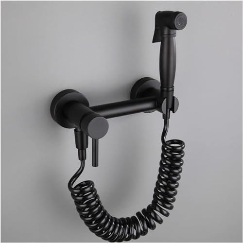 Pommeau de douche en laiton avec pommeau de douche mural pour bidet Noir 1,5 m