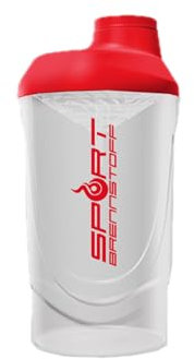 Sport Brennstoff SHAKER I Rot I 600 ml I Auslaufsicher I Shaker mit Messskala zum einfachen Dosieren I frei von BPA & DEHP I geprüfte Qualität I Optimal für Regenerationsgetränke