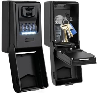 Gaethra Cassetta per chiavi di sicurezza esterna, 4 codice sicuro, scatola a chiavi da parete di dimensioni grandi con illuminati, impermeabile e antiruggine, per casa, ufficio, garage e altro ancora