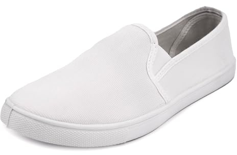 JOMIX Scarpe Donna Senza Lacci da Cucina Antiscivolo Scarpe Slip On Leggere in Tela Comode per Cuochi Addetti alla Ristorazione e Pulizie WSS250586 Bianco 41