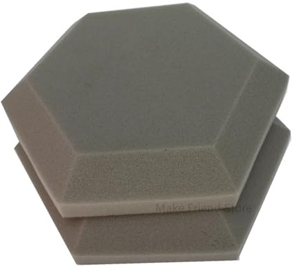 NRBMZYEN Pannelli acustici in schiuma ignifuga, per isolamento acustico, per studio di assorbimento acustico, pannelli di trattamento per assorbimento acustico (grigio, confezione da 6)