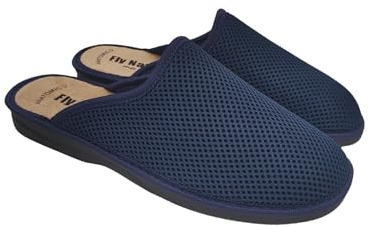 Fly Nature Ciabatte Uomo Chiuse in Pelle, Pantofole Blu Ortopediche, Pantofole Estive/Invernali per Casa, Esterno, Giardino (Blu, 42, Sistema Taglie Calzature EU, Adulto, Uomo, Numero, Media, 42)