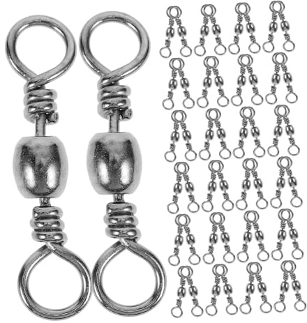 POPETPOP 150pcs Heavy-Duty Fishing Gear Swivels with Snap Clips Barrel Connectors for Saltwater Freshwater Seamless Rotation Tackle for Kayak Boat Fishing