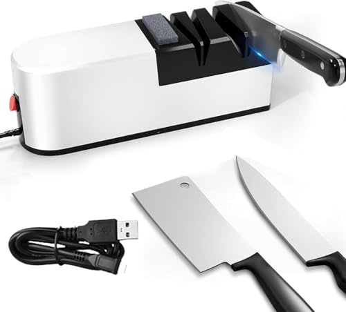 hommova Electric Knife Sharpener UK, 5 in 1 Professional Knife Sharpeners for Coarse Fine Grinding & Repair