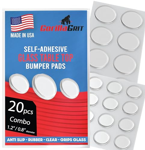 Round Clear Adhesive Bumpers Combo (Large, Medium) - Transparent Self Stick Rubber Pads for Glass Table Top, Furniture, Laptop, Mirrors - 20 PCs
