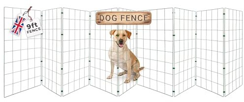 Conka Pets – Outdoor Dog Fence – Wire Garden Barrier for All Sized Dogs – 1 Metre High – 10cmx12cm Mesh Stops Dogs from Jumping - Portable, Strong, Durable and Foldable - Covers 9ft/2.7 Metre Gap