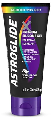 ASTROGLIDE Silicone Gel Lube,X Premium Waterproof, 3 Fl Oz, Travel Size