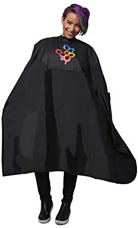 FRAMAR Farbiger Salon-Umhang – Haarumhang mit Schnappverschluss und gummierter Brust, für Haarfärbemittel, Haarfarbe, Kosmetikbedarf und Haarfärbung