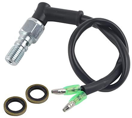 Hydraulic Brake pressure Switch, Universal Motorcycle motorbike Rear Set Hydraulic Brake Light banjo Switch with Washers(M10x1.25)