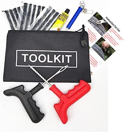 MOTORCYCLE CAR VAN TUBELESS TYRE PUNCTURE REPAIR KITS TIRE TOOLS EMERGENCY HEAVY DUTY