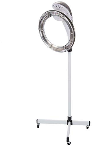 Casco Asciugacapelli Professionale in Piedi con Cappuccio Timer Regolabile Temperatura, Parrucchiere Attrezzatura per Barbiere Salone, Potenza: 950 W, Altezza Regolabile con Base Rotolata,Gray