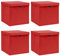 vidaXL 4X Aufbewahrungsbox mit Deckel Zusammenklappbar Spielkiste Regalkorb Faltkiste Korb Kinderbox Box Kiste Rot 32×32×32cm Stoff