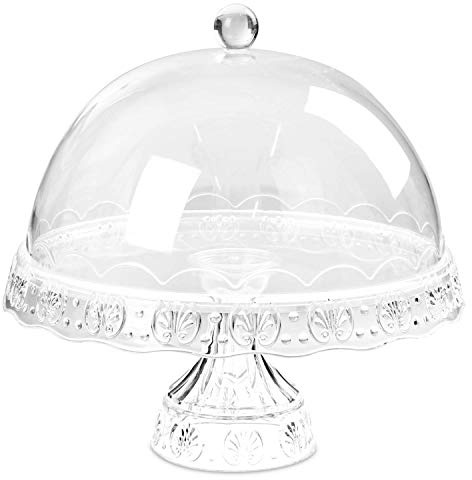 Reusable Plastic Birthday Cake Cupcake Cookie Muffin Display Serving Plate with Dome Lid
