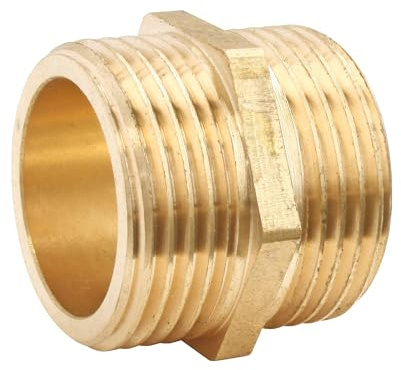 SOMATHERM FOR YOU, Mamelon laiton brut à visser double mâle 26/34 - Sachet de 2 pièces - Raccordement rapide pour réseaux d'eau sanitaire et chauffage - Résistant à la corrosion