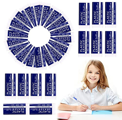 40 Pièces Gommes à Effacer, Gomme Blanche, Gommes, Gomme douce et durable, Très bien adapté pour une utilisation universelle dans les écoles, croquis, peintures, beaux-arts (40)