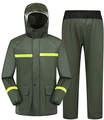 callmo Regenanzug Herren Fahrrad Damen Herren Regenanzug Atmungsaktive Schneeanzug Regenjacke und Hose mit Reflexstreifen Regenbekleidung für Radfahren