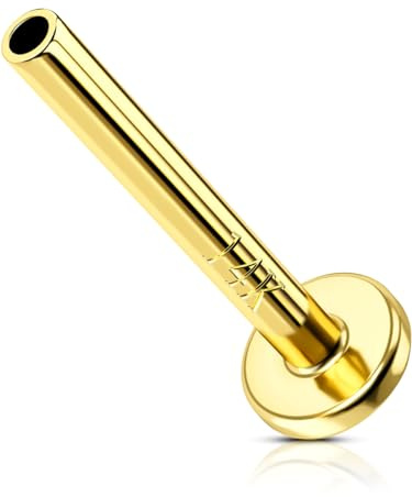 OUFER Body Piercing Labbro Gioielli in Oro 14K Labret Gioielli per Piercing al Labbro Push in Tragus Lobe Earring Gioielli per Piercing a Barra Piercing labret