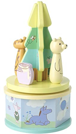 Orange Tree Toys Winnie The Pooh & Friends Carousel Music Box for Girls, Boys, Disney Wooden Toys - Early Development & Activity Toys, Musical Toys - Official Licensed Winnie The Pooh Gifts