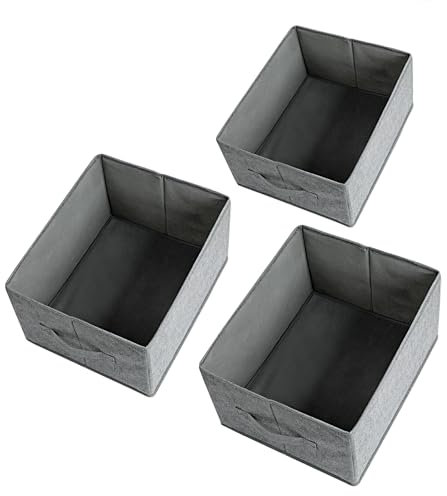 AiQInu Schubladen Ordnungssystem Kleiderschrank Organizer, 3 Stück Faltbare Stoff PE-Hartplatte Unterwäsche Aufbewahrungsbox Schrank Organizer für Socken, BHS, Krawatten, Schals