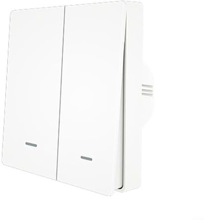 Kabelloser Szenenschalter, Druckknopf-Controller, ZigBee, kabelloser Schalter, keine Installation, Fernbedienungsschalter, ZigBee Hub erforderlich, Smart Life/Tuya App (2-Gang)