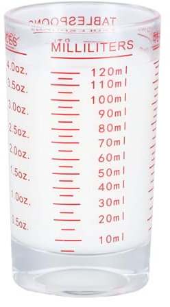 Amexo Verres à Shot 4OZ/120ML, Mini Verre Mesureur avec Balance, Gobelets Doseurs Robustes pour Cuisine Bar, Verre Doseur à Expresso pour Vodka Cocktail Tequila (Rouge)