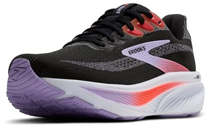 Brooks Women’s Ghost 17 Neutral Running Shoe - Black/Purple/Coral - 7.5 Medium