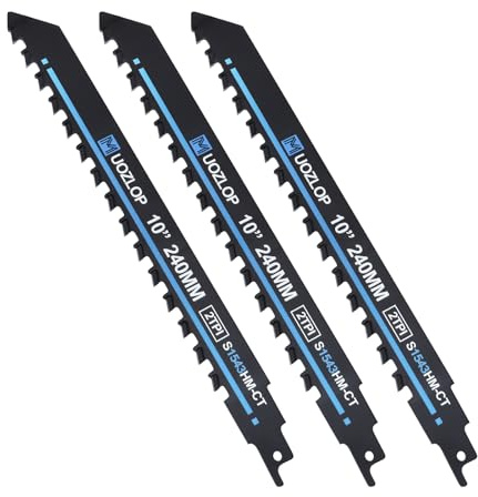 MUOZLOP 3-pack 240mm 2TPI Tigersågblad för sten, hårdmetall Tigersågblad