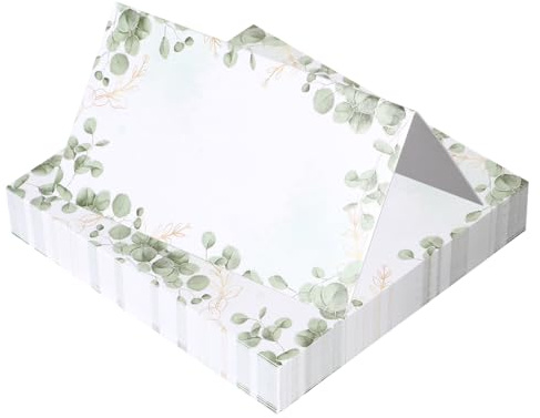 50pcs Tischkarten Hochzeit Namensschilder Hochzeit Blanko Tischkarten Geburtstag Platzkarten Tischkärtchen Konfirmation Tisch Sitzplan Eukalyptus Namenskärtchen Namenskarten für Kommunion Taufe