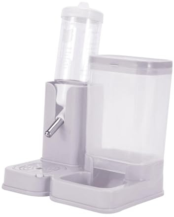 Folpus Botella de Agua para hámster a Prueba de Fugas con contenedor de Comida, Jaula Multifuncional, Accesorios para Sala de Estar, Hurones, terraza y, Gris