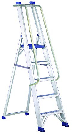 Svelt Scala Professionale in Alluminio con Corrimani (5 Gradini)