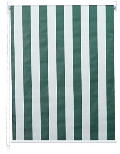 Rollo HWC-D52, Fensterrollo Seitenzugrollo Jalousie, 80x230cm Sonnenschutz Verdunkelung Blickdicht - grün/weiß