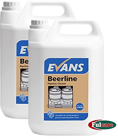 2 x Evans Concentrated Beerline and Pipeline Cleaner 5 Litre Bottles Commercial