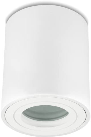 Sweet Led Aufbaustrahler Bad IP44 Aluminium GU10 Deckenspot 95mm Feuchtraum Badezimmer Nassbereich Aufbauleuchte 230V Aufbauspot weiß matt, rund