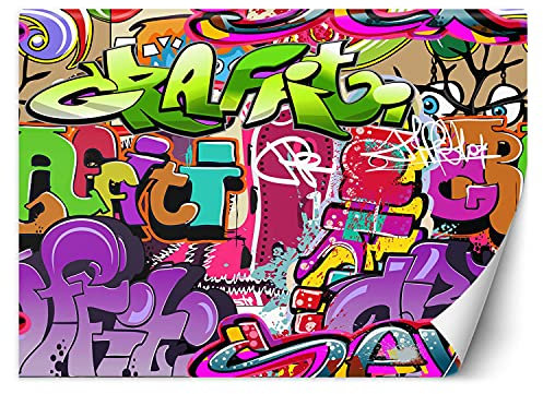 Feeby Photo Murale Intisse Ville Spray Art Graffiti 200x140 cm multicolore Colle Inclus Salon Chambre A Enfant Coucherr Bureau Salle Cuisine Art De Rue Art Urbain