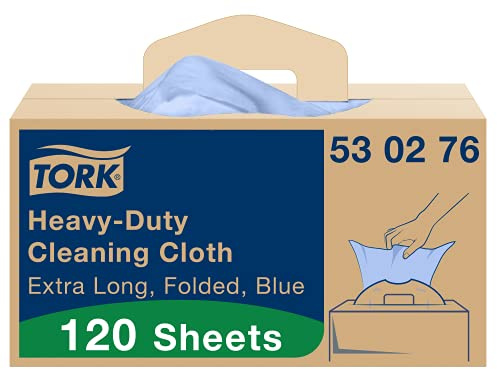 Tork Heavy-Duty Cleaning Cloth Blue W7, One-at-a-Time Dispensing, 1 x 120 Cloths, 530276