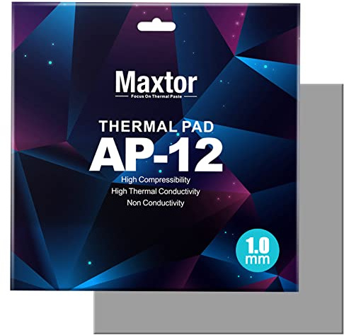 Maxtor 1.0mm Thermal Pad, 14.8 W/mK High Performance Heat Conductive Silicone Pad (120x120mm) - Non-Conductive Heatsink Gap Filler for GPU VRAM, M.2 SSD, CPU, PS5, Laptop & PC Cooling