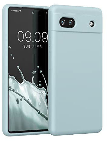 kwmobile Handyhülle für Google Pixel 6a Hülle, für Pixel 6a Case - Hülle Silikon - kabelloses Laden - Cool Mint